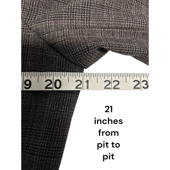 Tahari Arthur S. Levine Womens Brown Plaid Blazer Size 12 Button Front Notch Lap - Picture 9 of 11